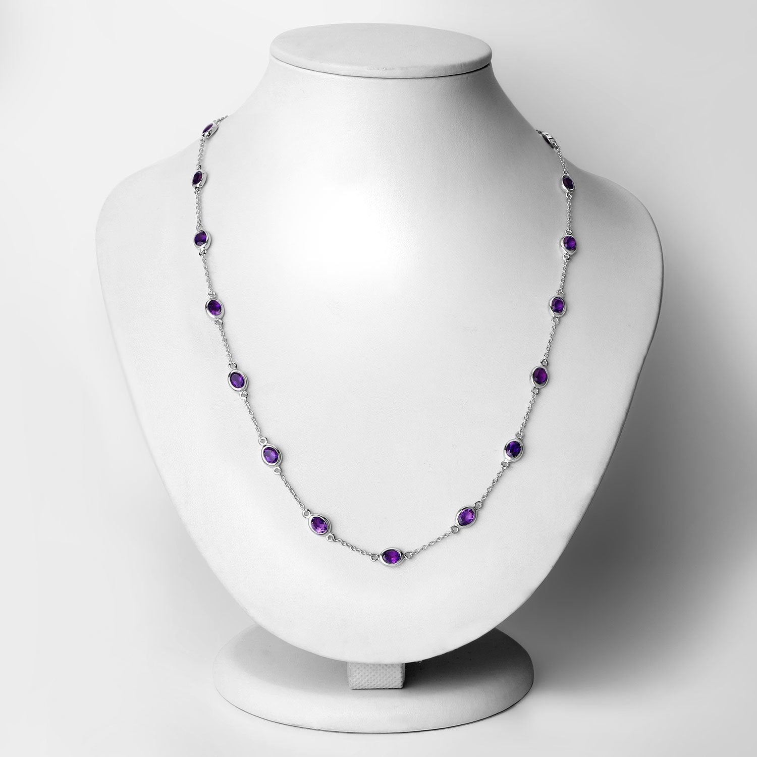 6.12 Carat Genuine Amethyst .925 Sterling Silver Necklace on sale at MyriadMart