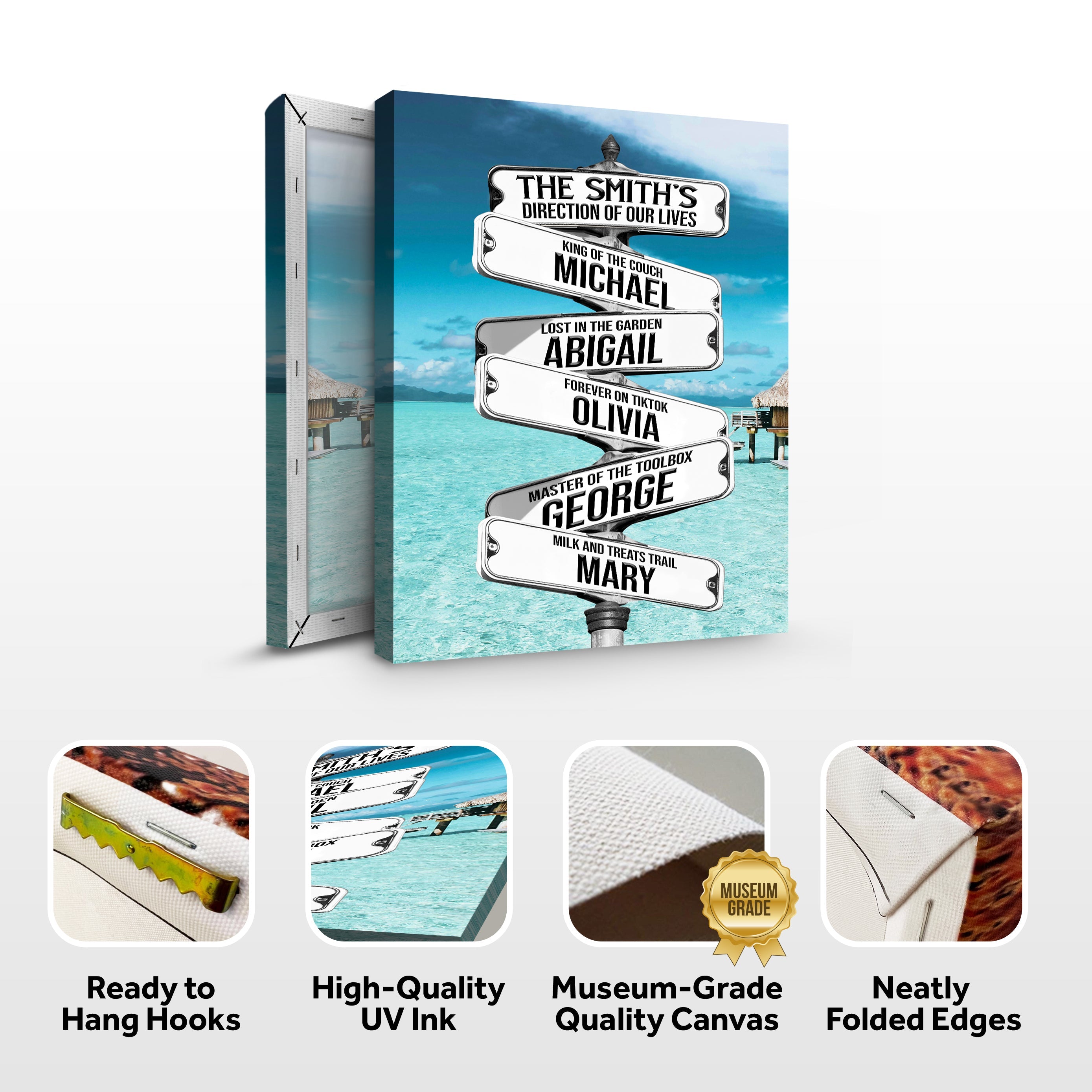 Direction Of Our Lives Family Beach Names Sign on sale at MyriadMart