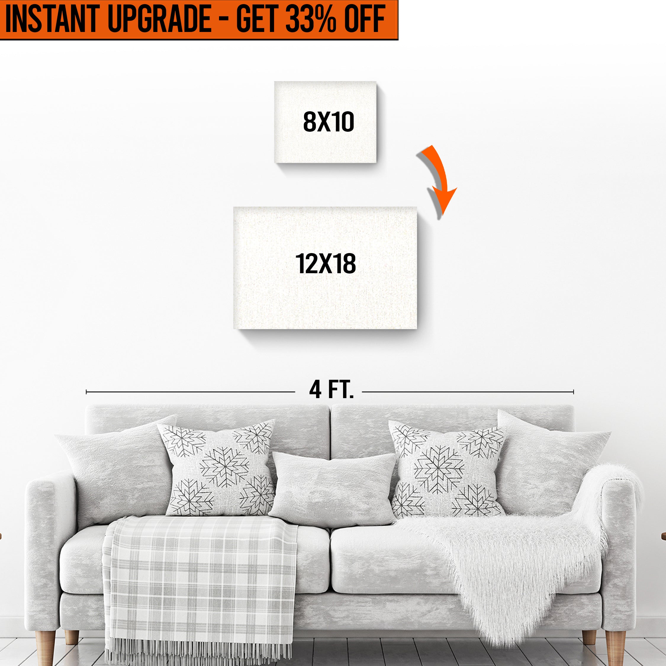 Upgrade Your 8x10 Inches Canvas To 12x18 Inches Canvas on sale at MyriadMart