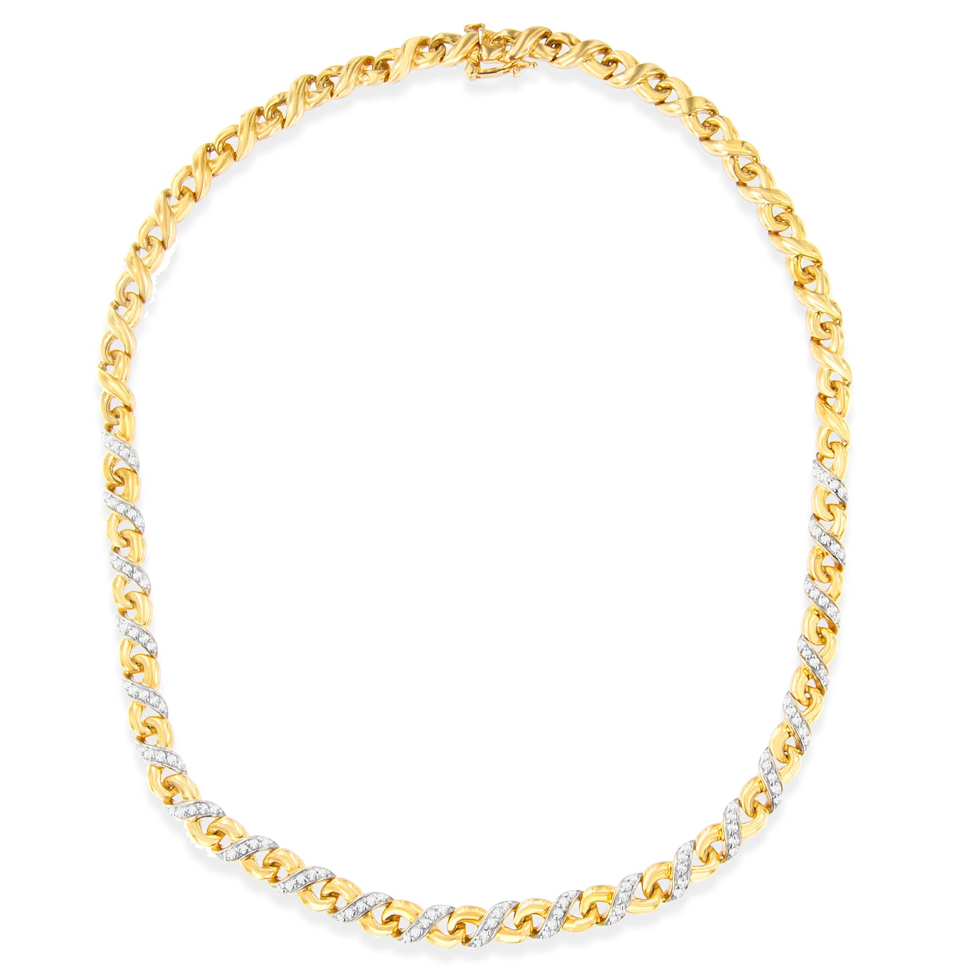 10K Yellow Gold 1 cttw Diamond Riviera Statement Pendant Necklace J-K, I2-I3 on sale at MyriadMart