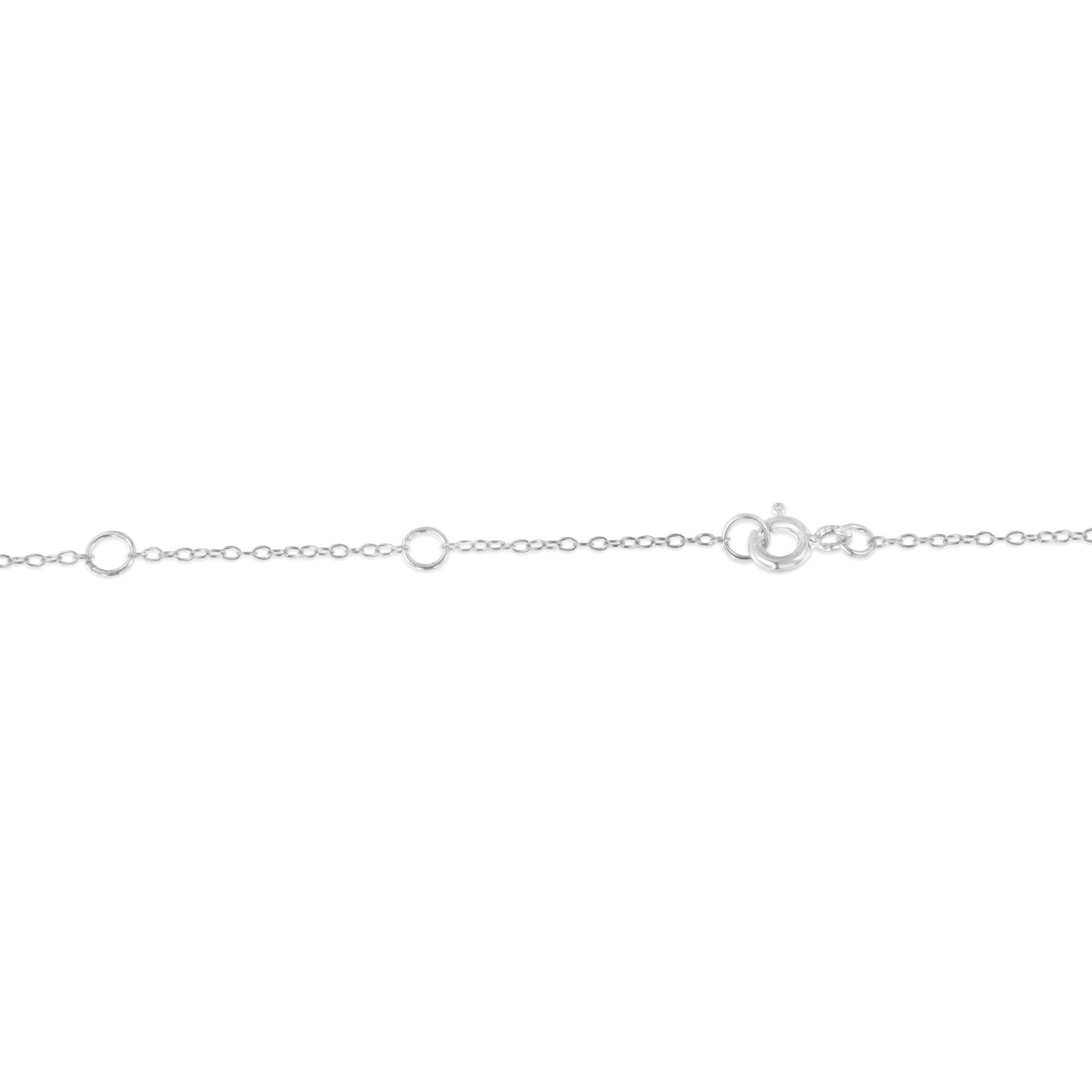 Sterling Silver Treated Blue Color Diamond Station Necklace 1/2 cttw, Blue Color, I2-I3 Clarity on sale at MyriadMart