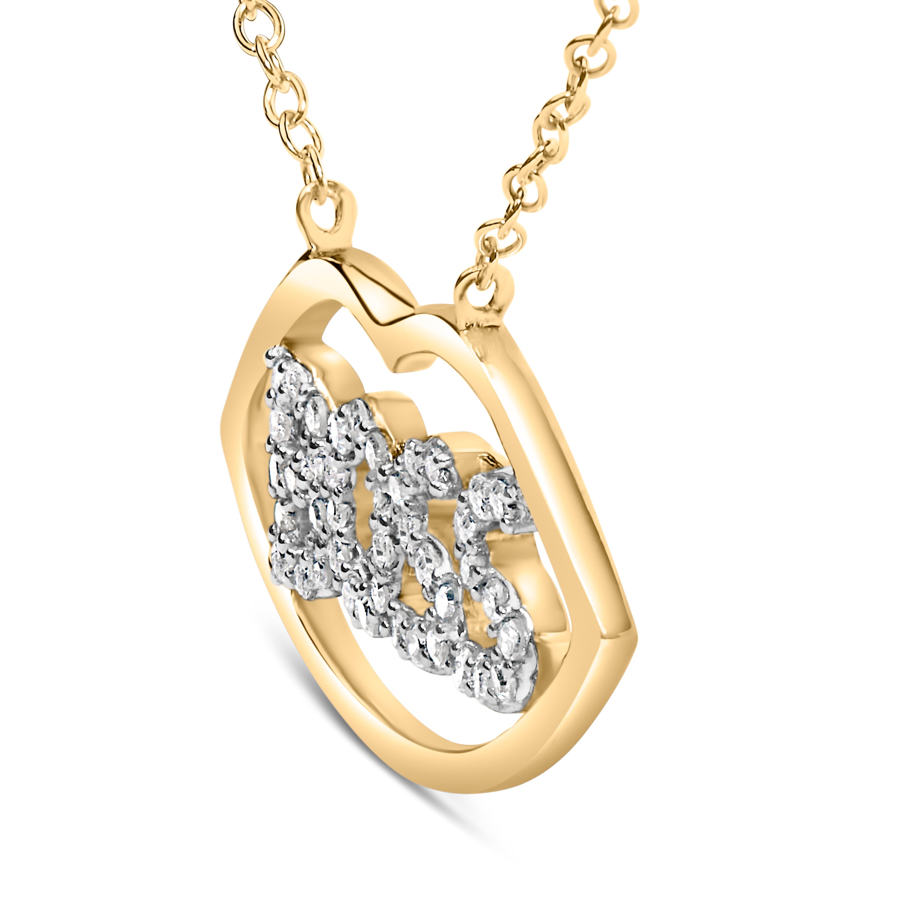 14K Yellow Gold Plated Silver 1/4 Cttw Diamond "Boss" Pendant Necklace - 18 Inch on sale at MyriadMart
