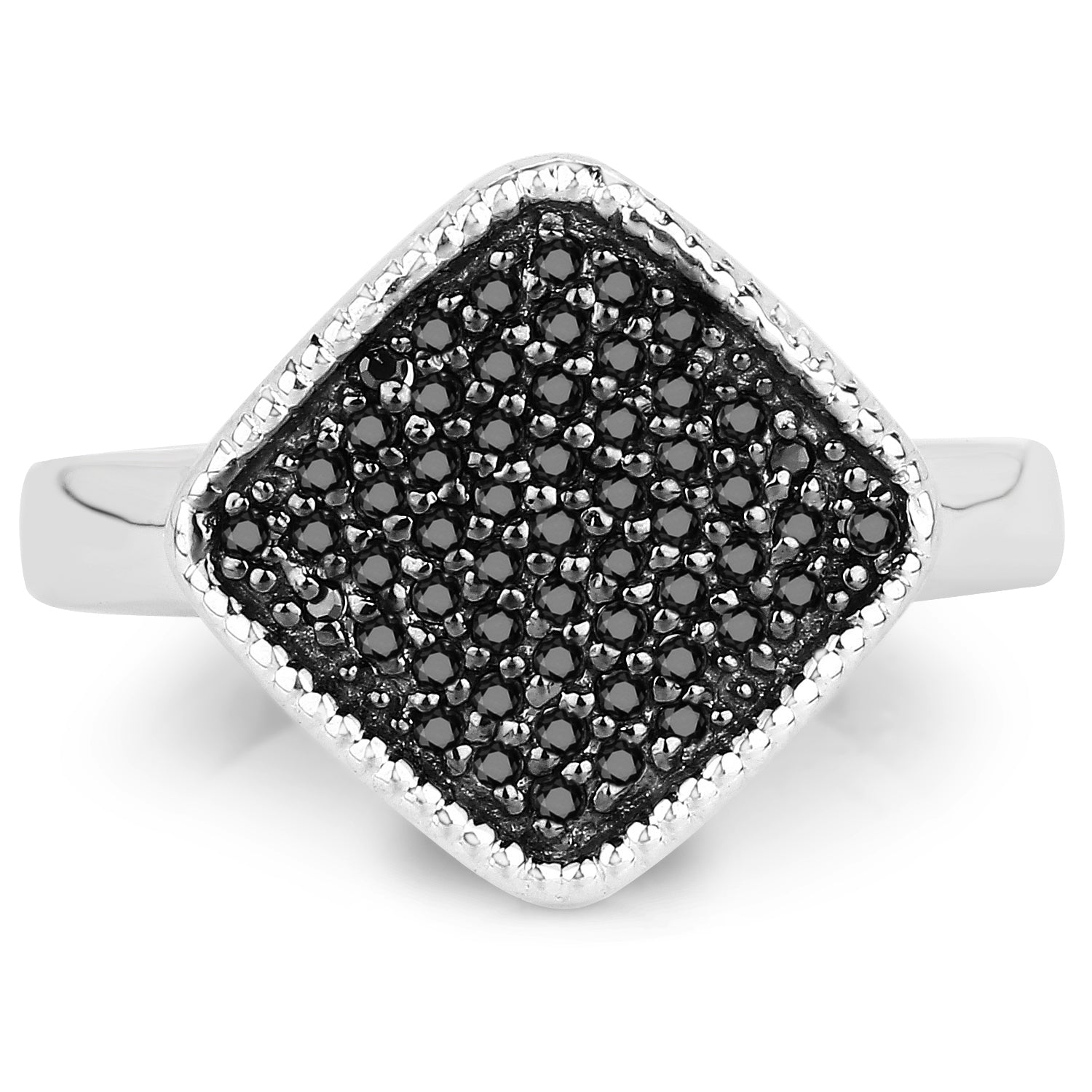 0.24 Carat Genuine Black Diamond .925 Sterling Silver Ring on sale at MyriadMart