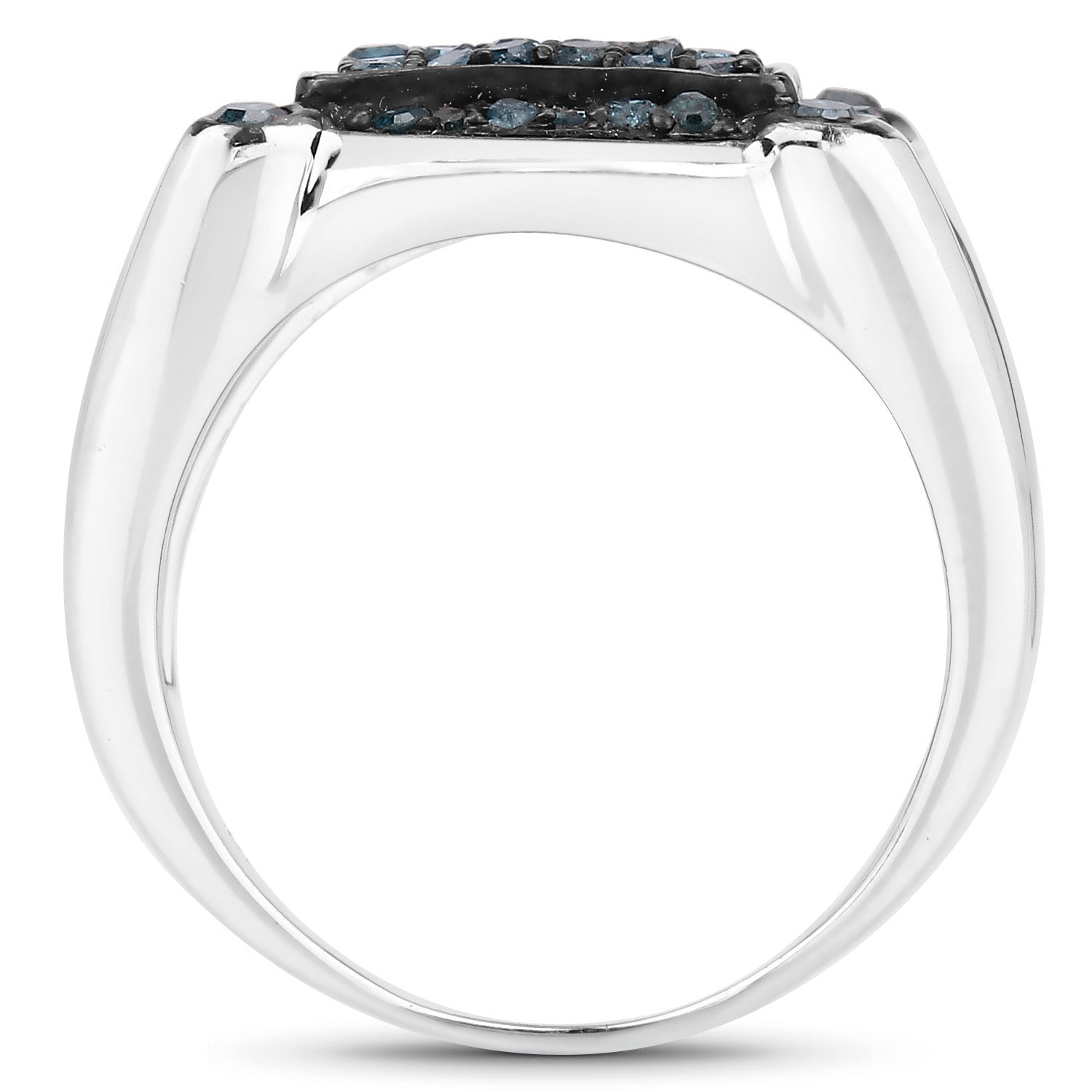 0.81 Carat Genuine Blue Diamond .925 Sterling Silver Ring on sale at MyriadMart