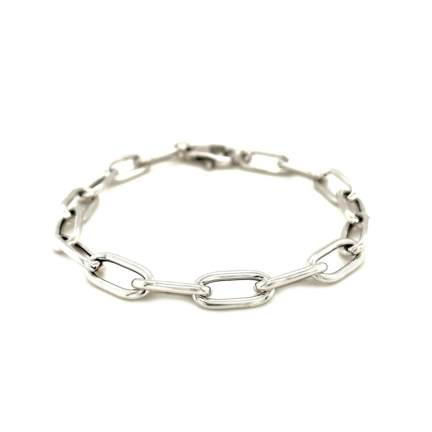 Sterling Silver Wide Paperclip Chain Bracelet on sale at MyriadMart