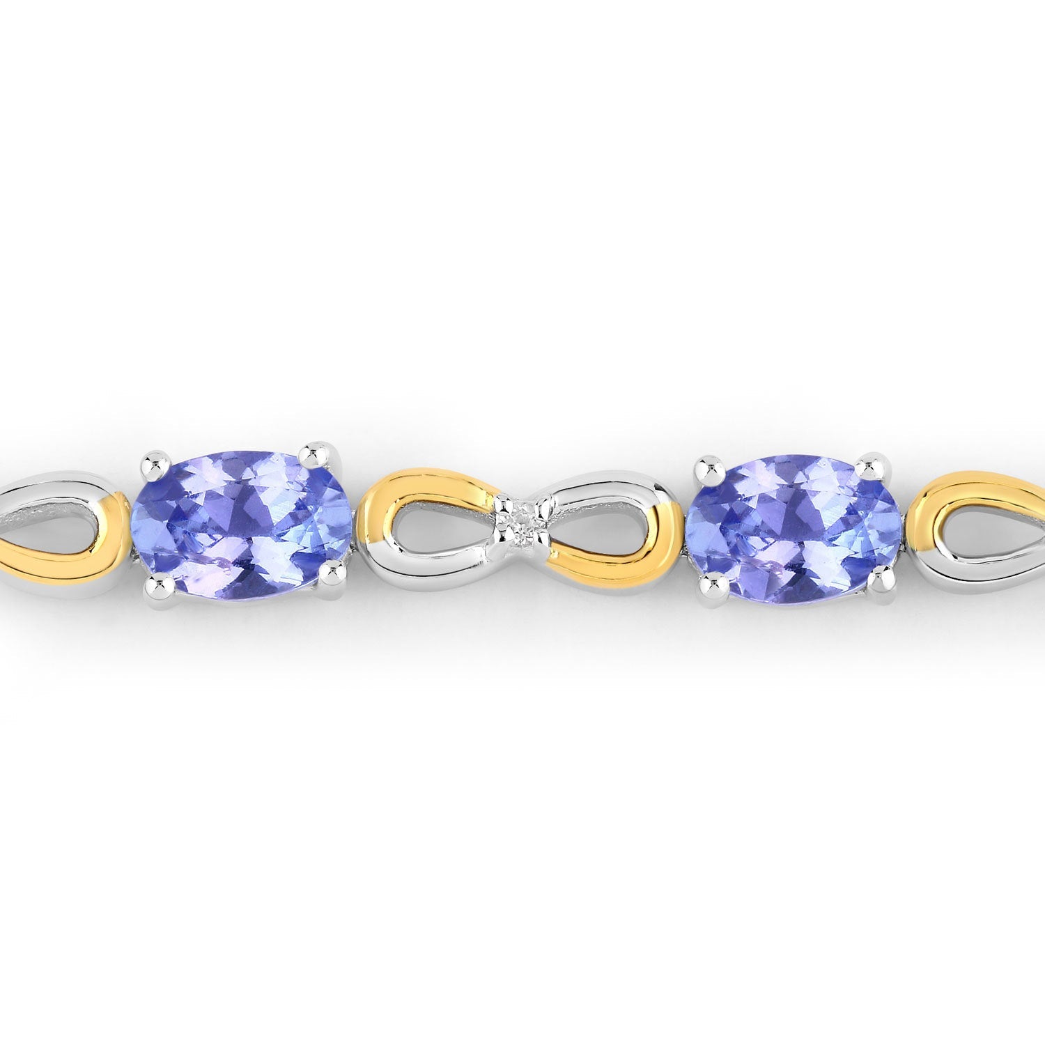 1.81 Carat Genuine Tanzanite and White Topaz .925 Sterling Silver Bracelet on sale at MyriadMart