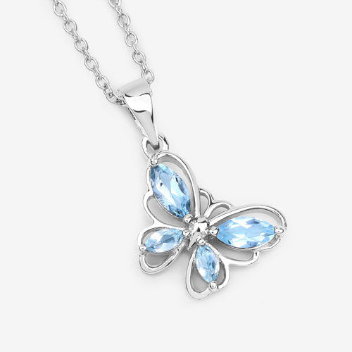 0.78 Carat Genuine Blue Topaz .925 Sterling Silver Pendant on sale at MyriadMart