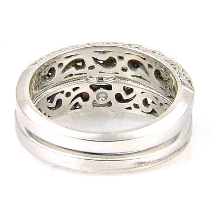 .54ct Antique Style Engagement Ring Set 18KT White Gold on sale at MyriadMart