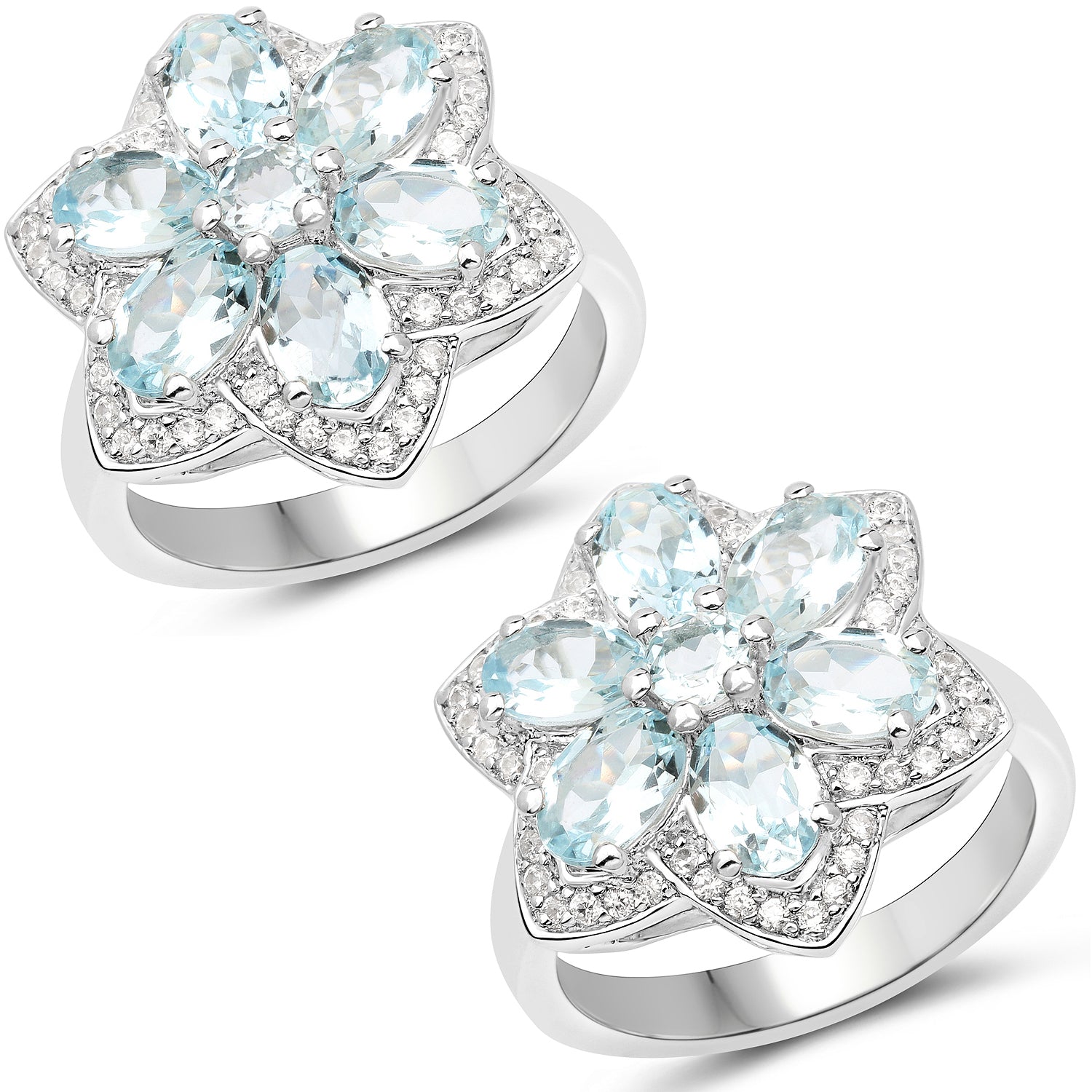 2.88 Carat Genuine Aquamarine .925 Sterling Silver Ring on sale at MyriadMart