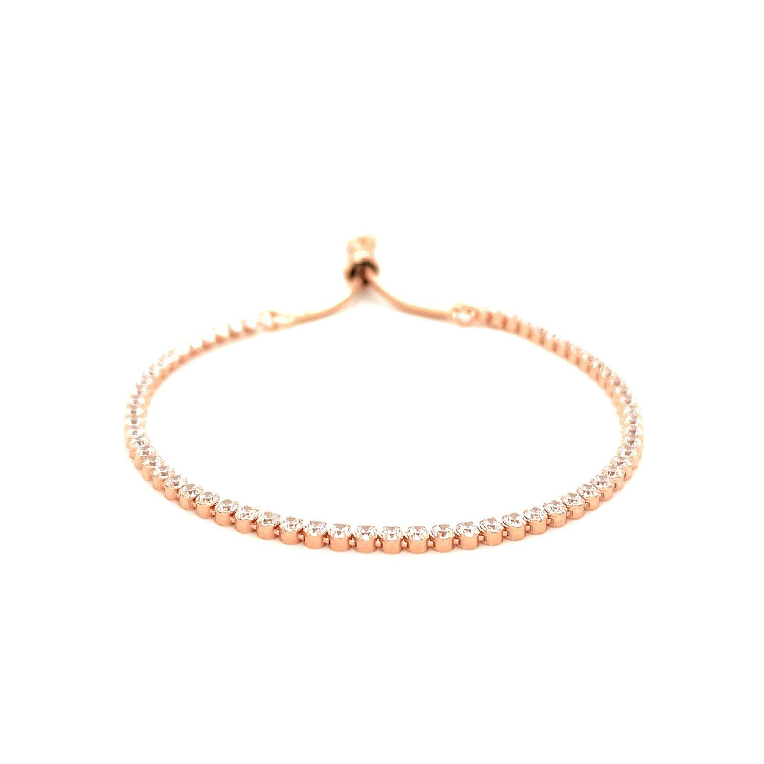 Adjustable Tennis Style Bracelet with Cubic Zirconia in Sterling Silver on sale at MyriadMart