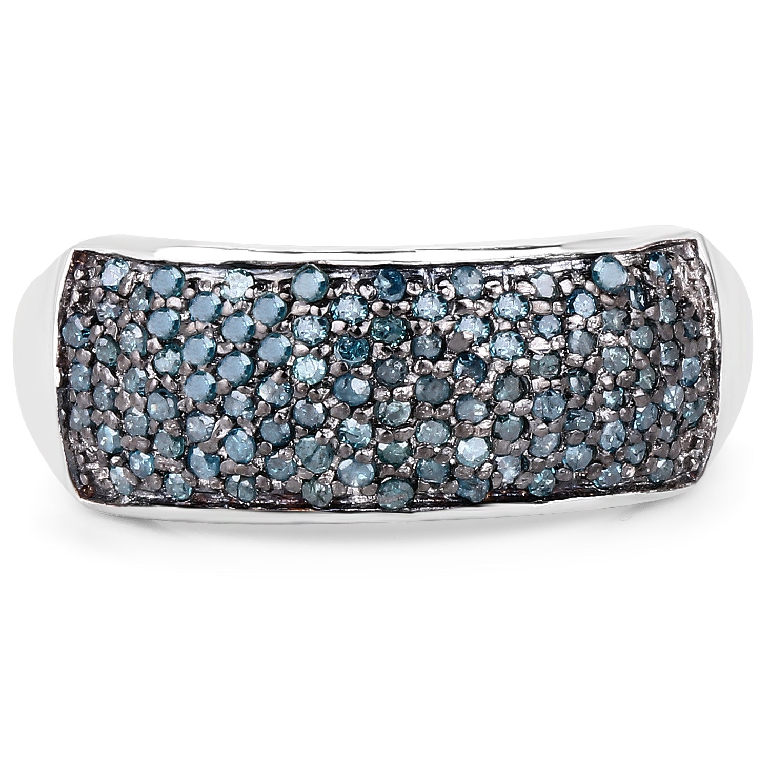 0.42 Carat Genuine Blue Diamond .925 Sterling Silver Ring on sale at MyriadMart