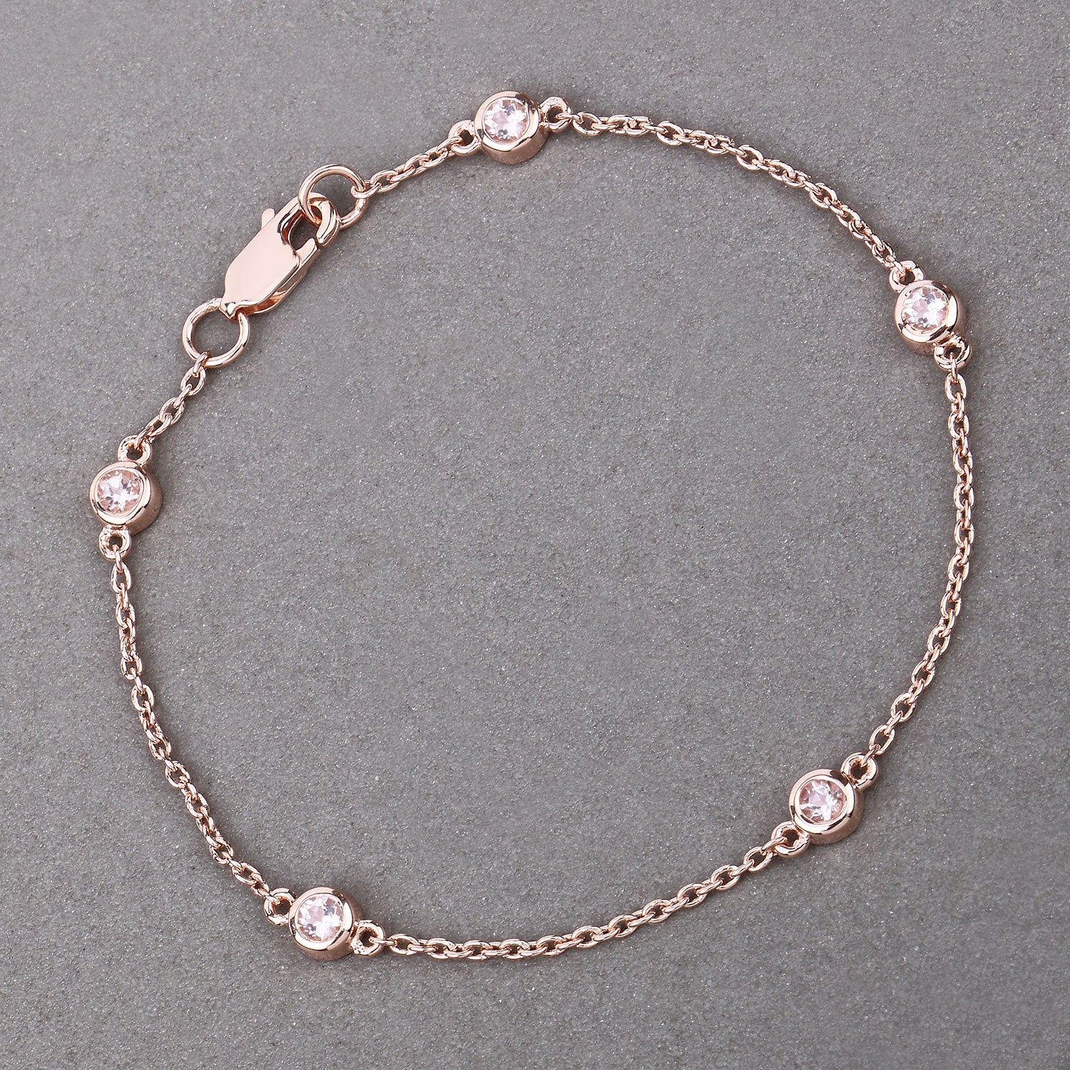 0.45 Carat Genuine Morganite .925 Sterling Silver Bracelet on sale at MyriadMart