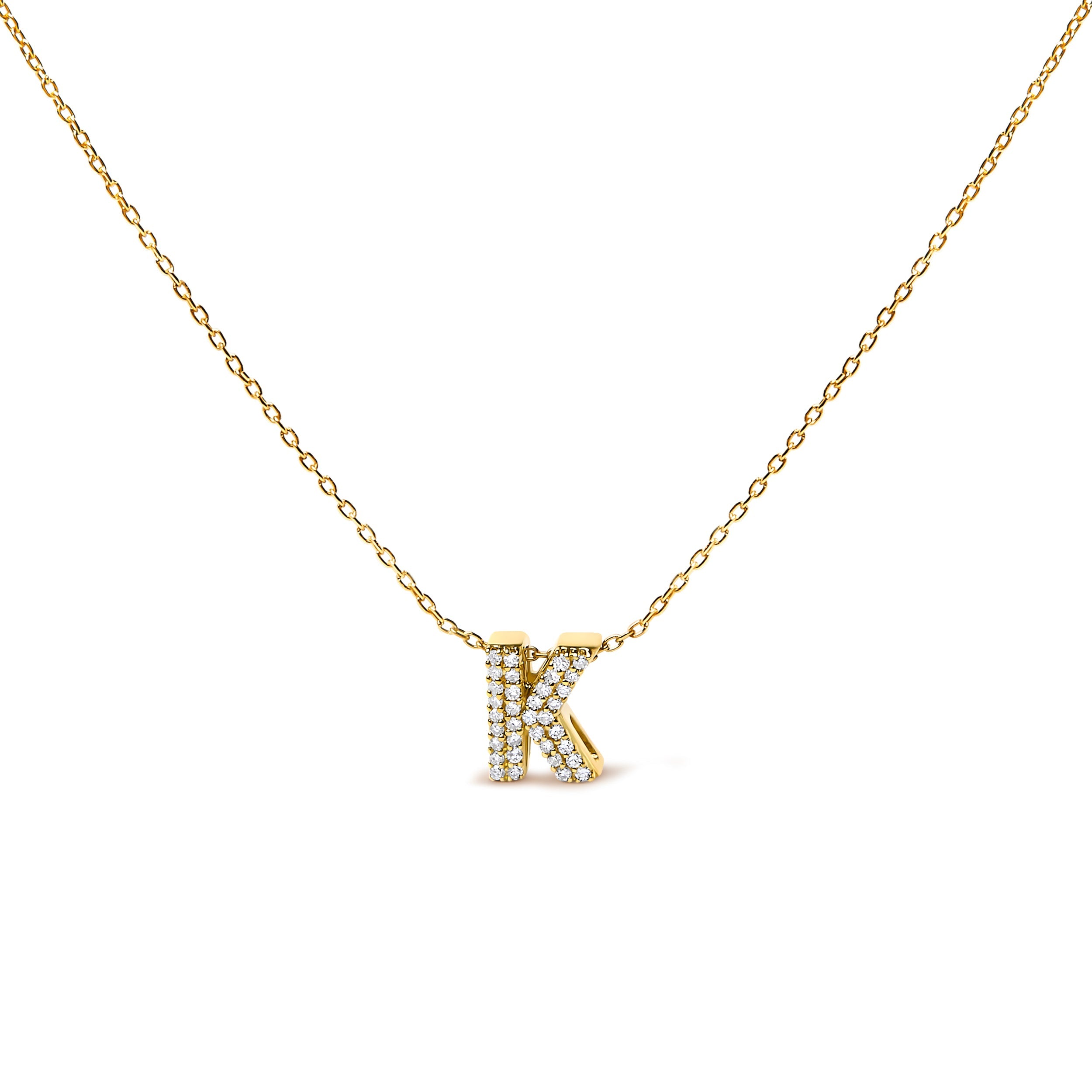 10K White Gold Diamond Accent "A" Initial Bubble Pendant Necklace on sale at MyriadMart