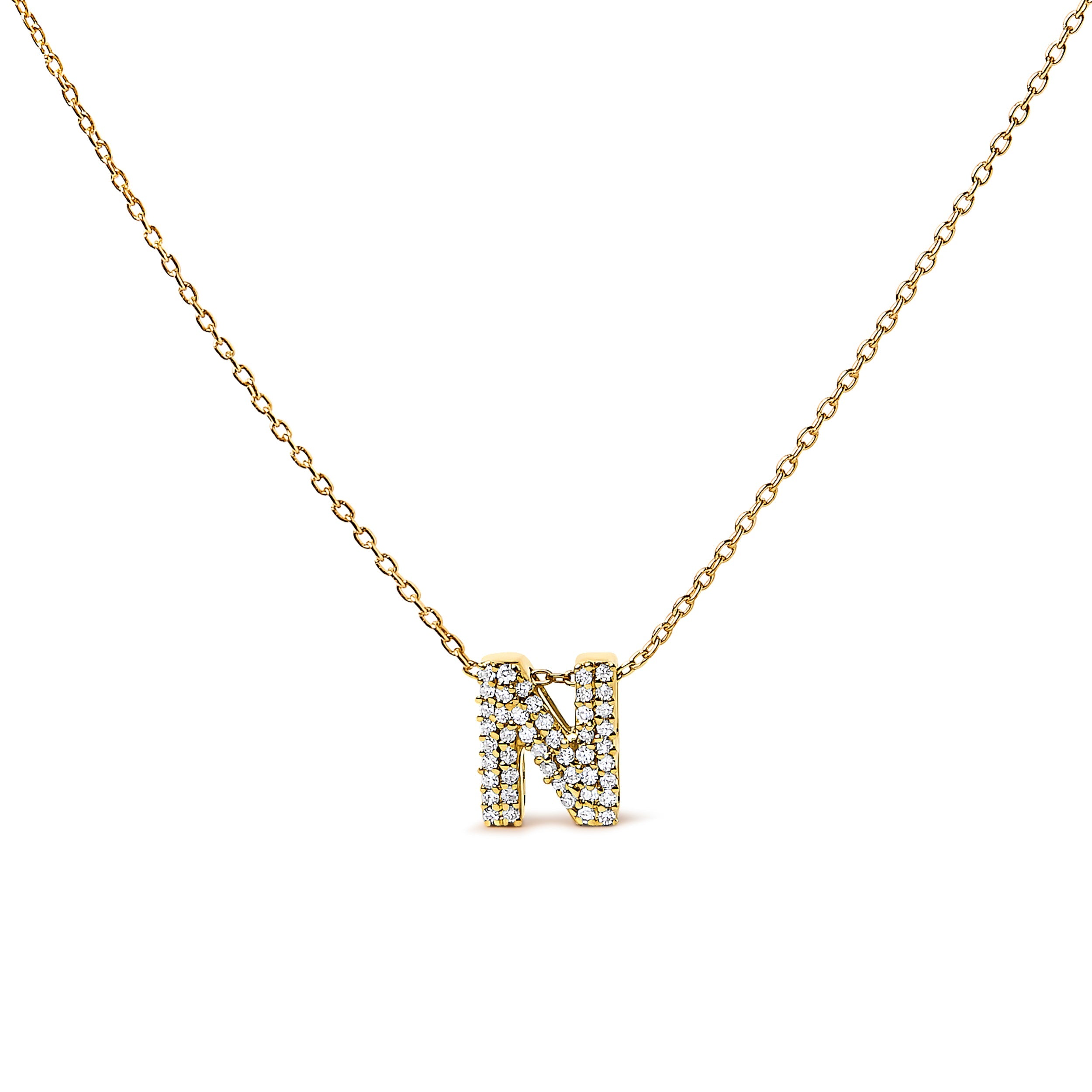 10K White Gold Diamond Accent "A" Initial Bubble Pendant Necklace on sale at MyriadMart