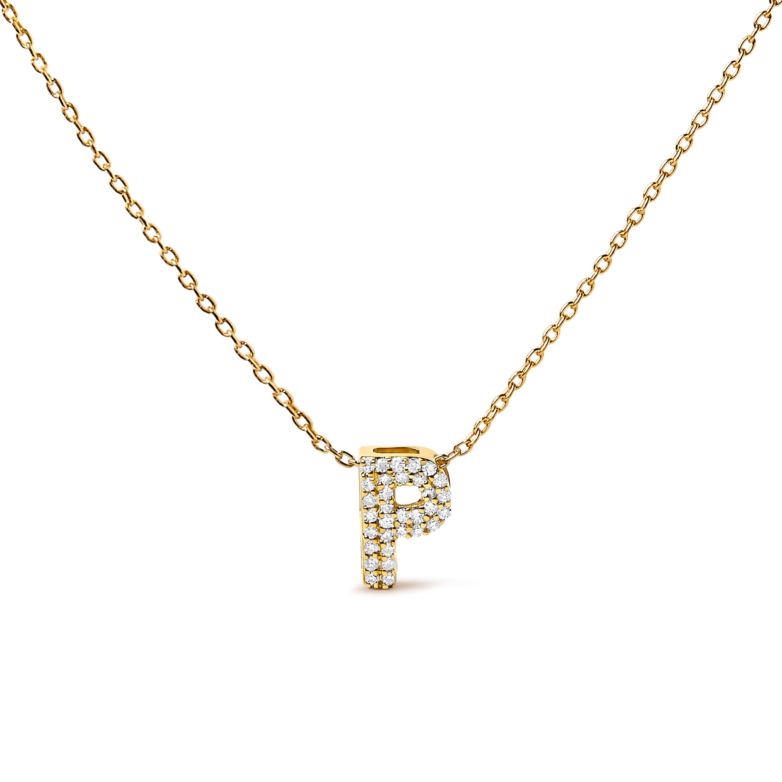 10K White Gold Diamond Accent "A" Initial Bubble Pendant Necklace on sale at MyriadMart