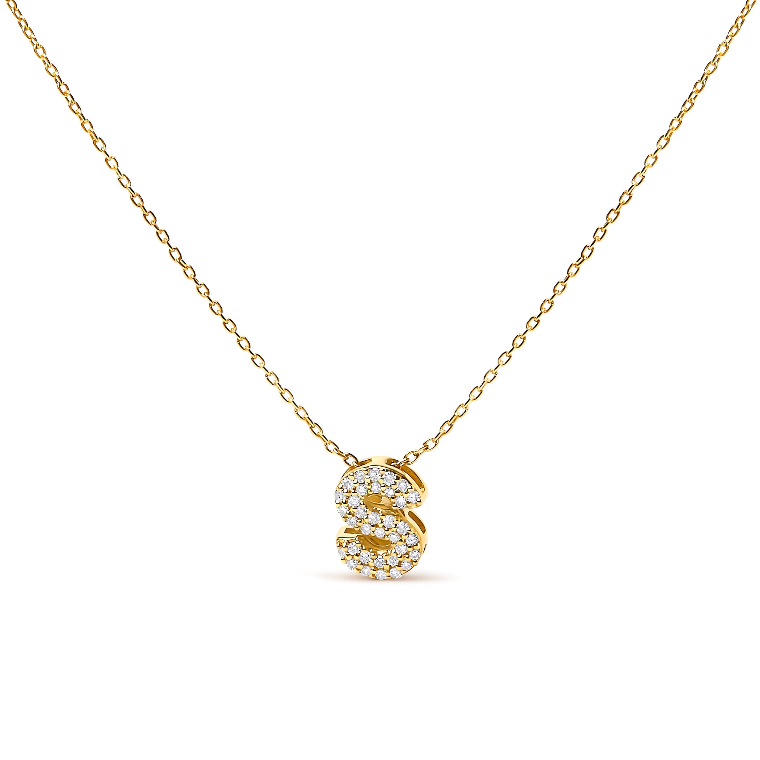 10K White Gold Diamond Accent "A" Initial Bubble Pendant Necklace on sale at MyriadMart