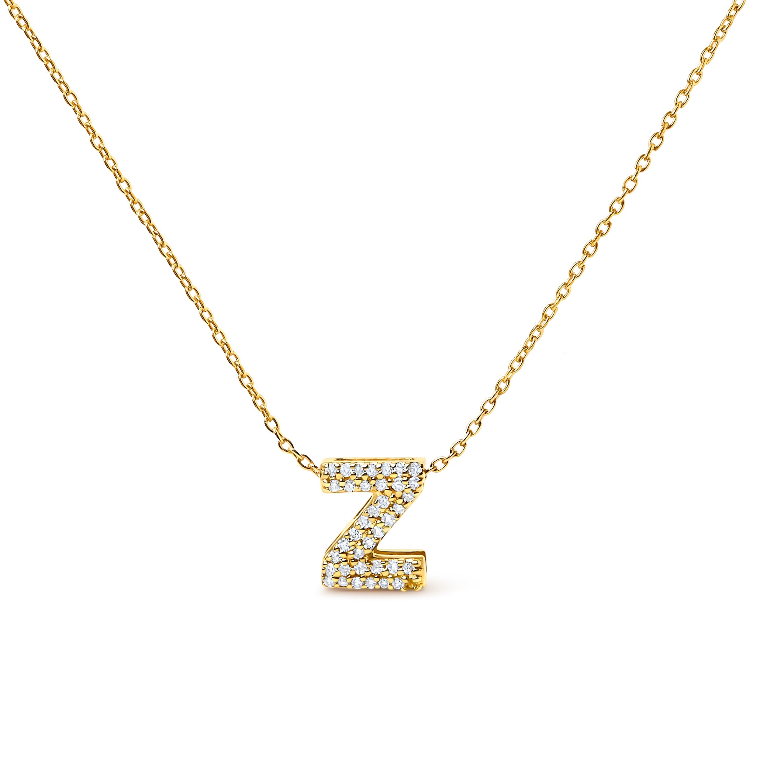10K White Gold Diamond Accent "A" Initial Bubble Pendant Necklace on sale at MyriadMart