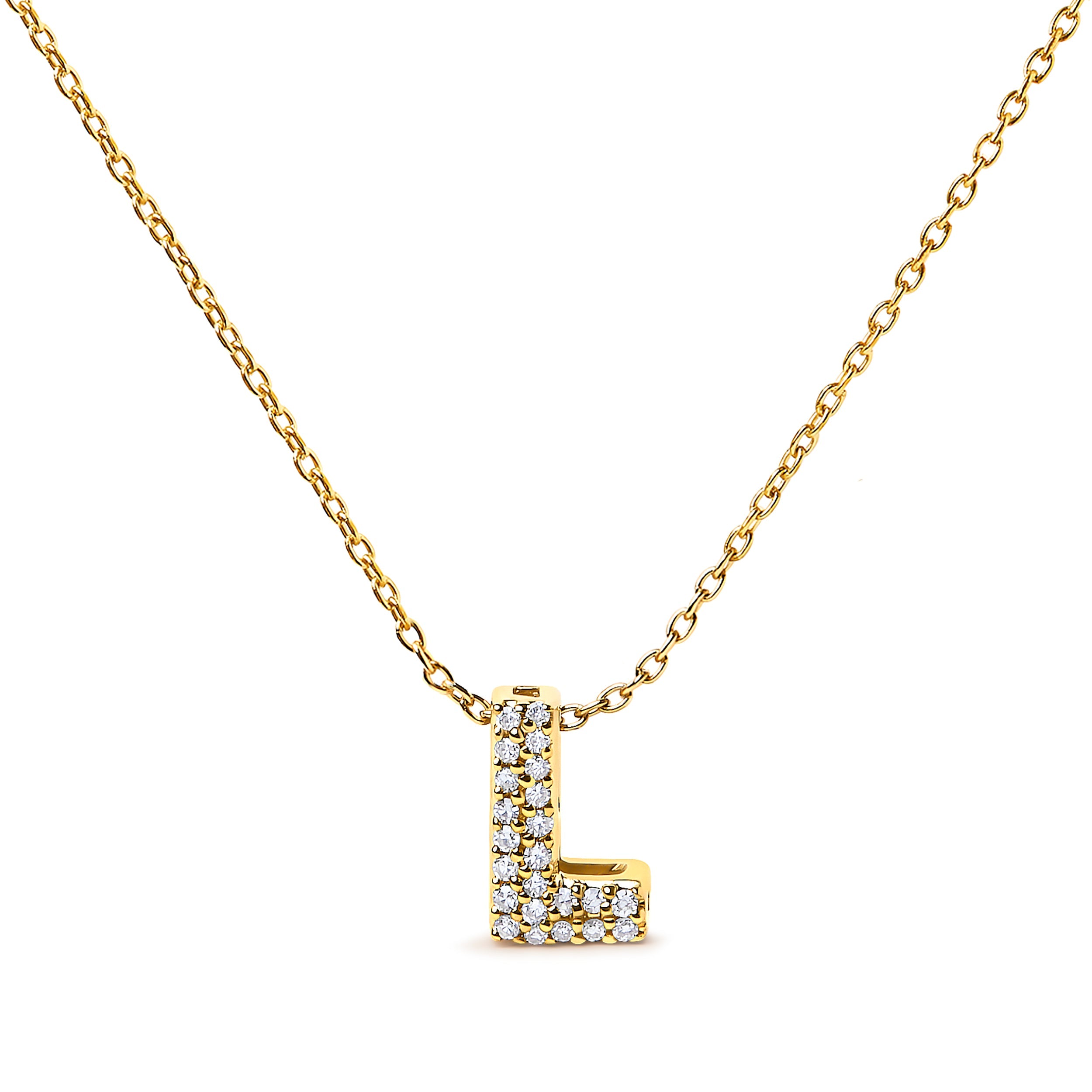 10K White Gold Diamond Accent "A" Initial Bubble Pendant Necklace on sale at MyriadMart