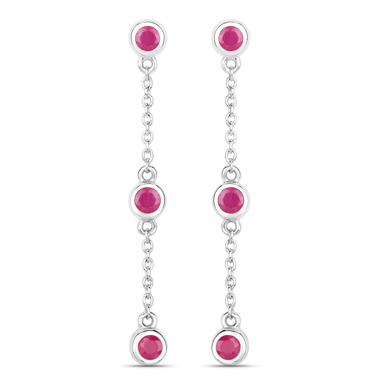 0.78 Carat Genuine Ruby .925 Sterling Silver Earrings on sale at MyriadMart