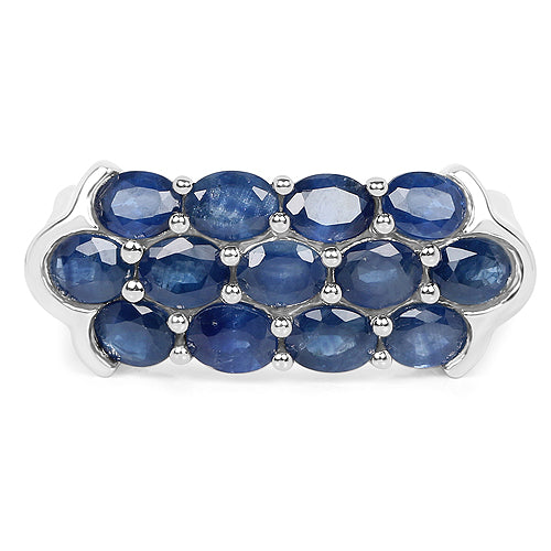 2.60 Carat Genuine Blue Sapphire .925 Sterling Silver Ring on sale at MyriadMart