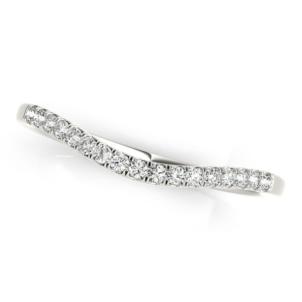 14k White Gold Soft Curved Diamond Wedding Band 1/8 cttw on sale at MyriadMart
