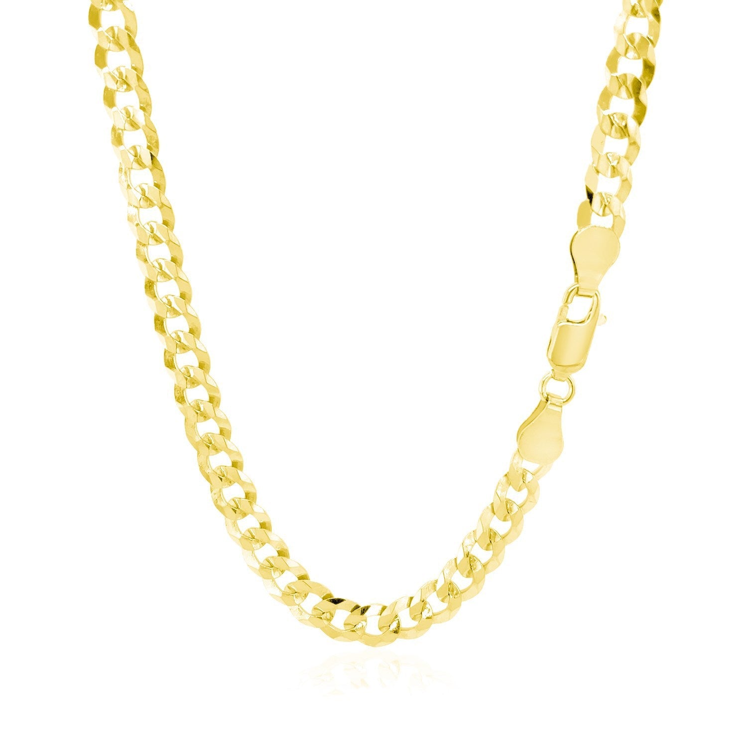 5.7mm 14k Yellow Gold Solid Curb Chain on sale at MyriadMart
