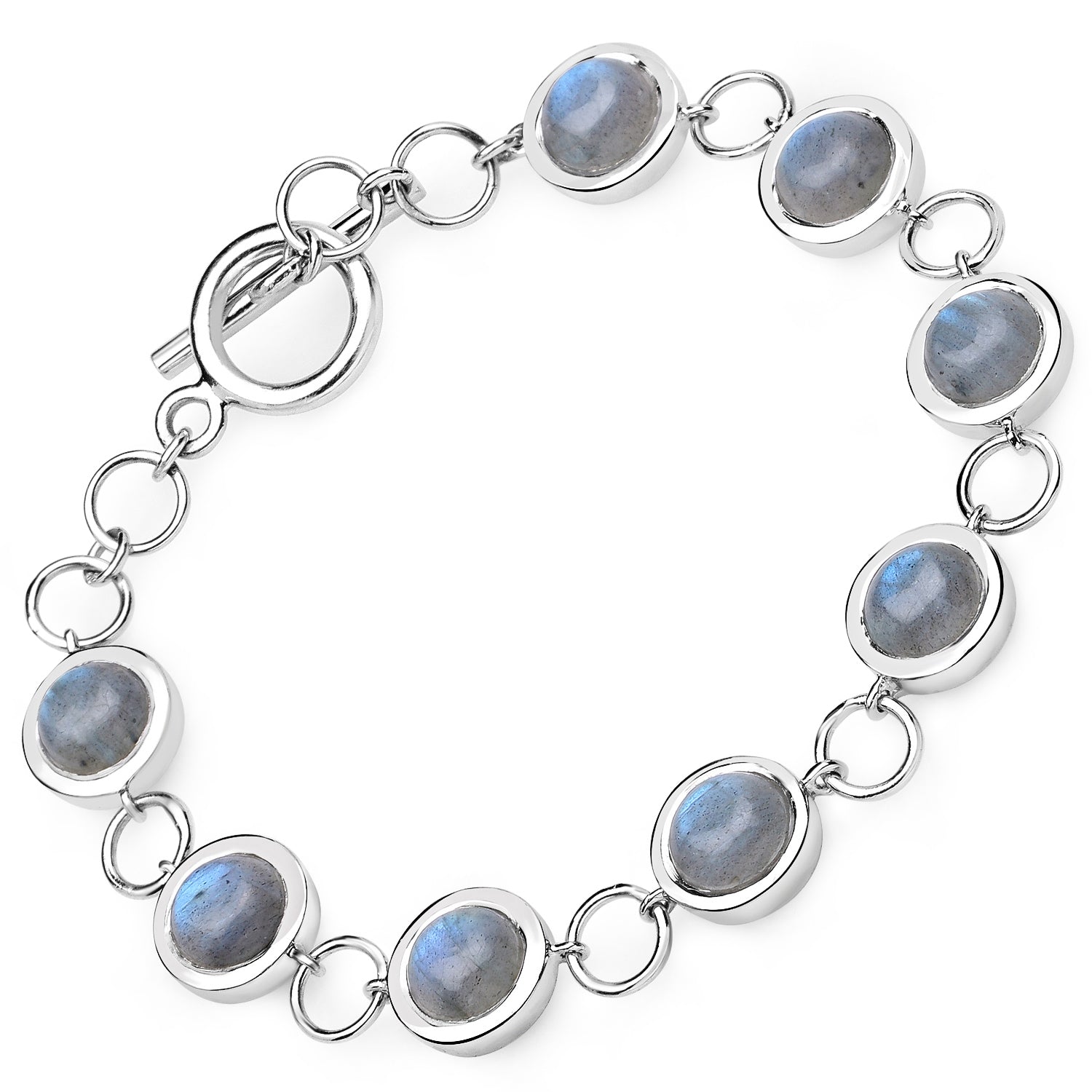 15.48 Carat Genuine Labradorite .925 Sterling Silver Bracelet on sale at MyriadMart