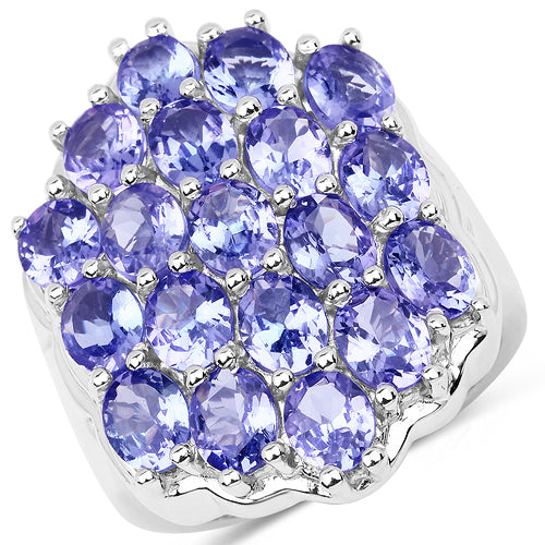6.27 Carat Genuine Tanzanite .925 Sterling Silver Ring on sale at MyriadMart