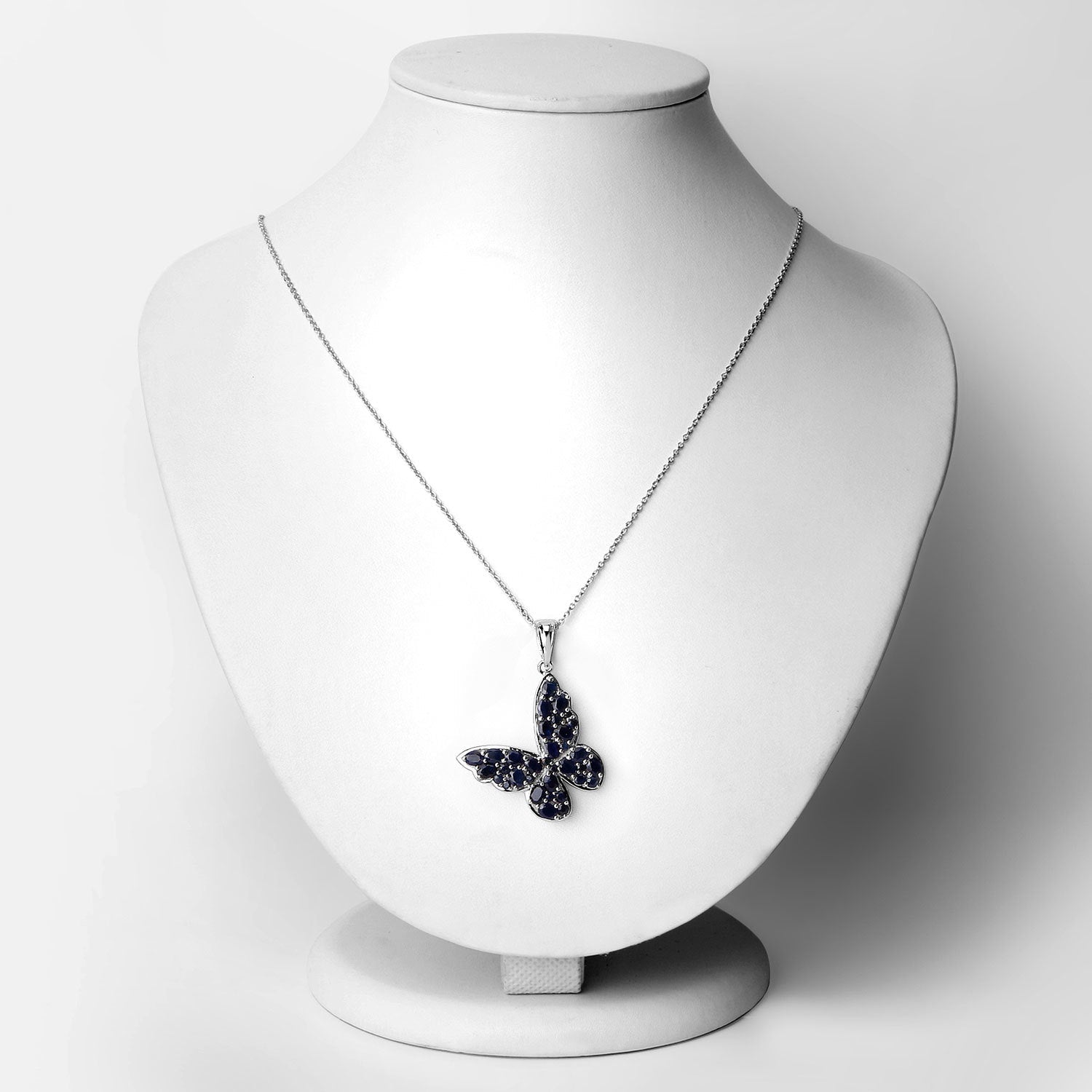 4.36 Carat Genuine Blue Sapphire .925 Sterling Silver Pendant on sale at MyriadMart