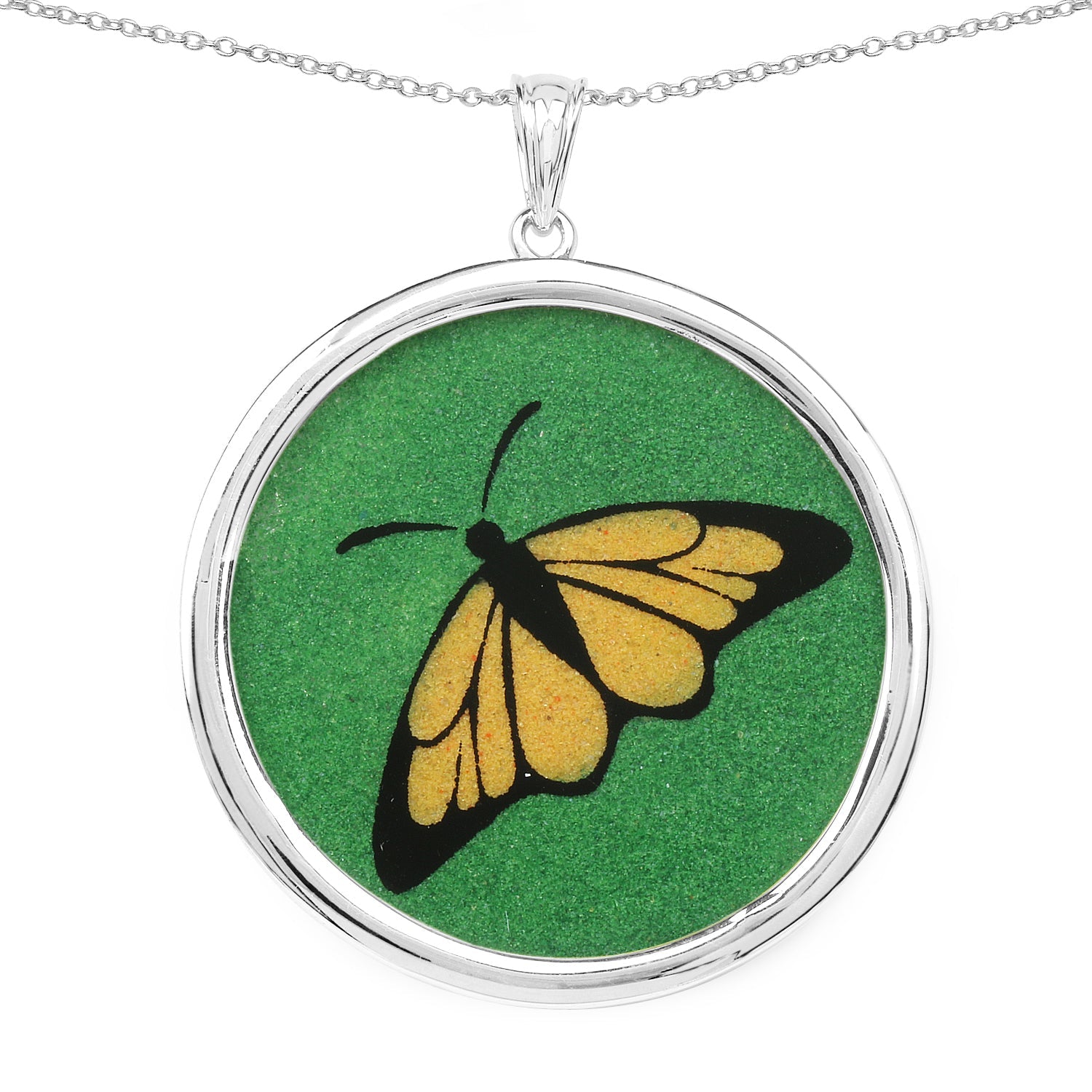 29.50 Carat Genuine Emerald .925 Sterling Silver Pendant on sale at MyriadMart