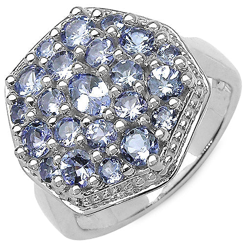 1.61 Carat Genuine Tanzanite .925 Sterling Silver Ring on sale at MyriadMart