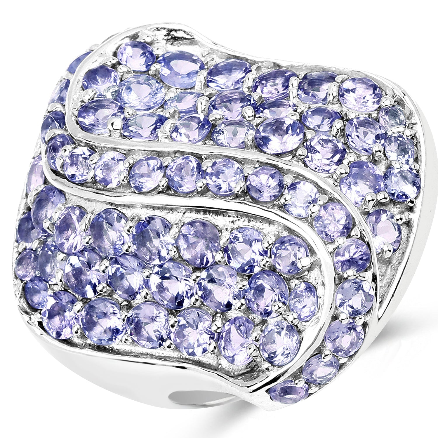 3.65 Carat Genuine Tanzanite .925 Sterling Silver Ring on sale at MyriadMart