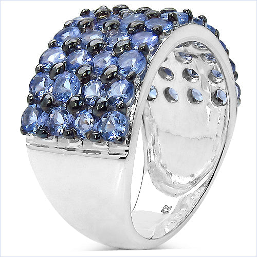 3.08 Carat Genuine Tanzanite .925 Sterling Silver Ring on sale at MyriadMart