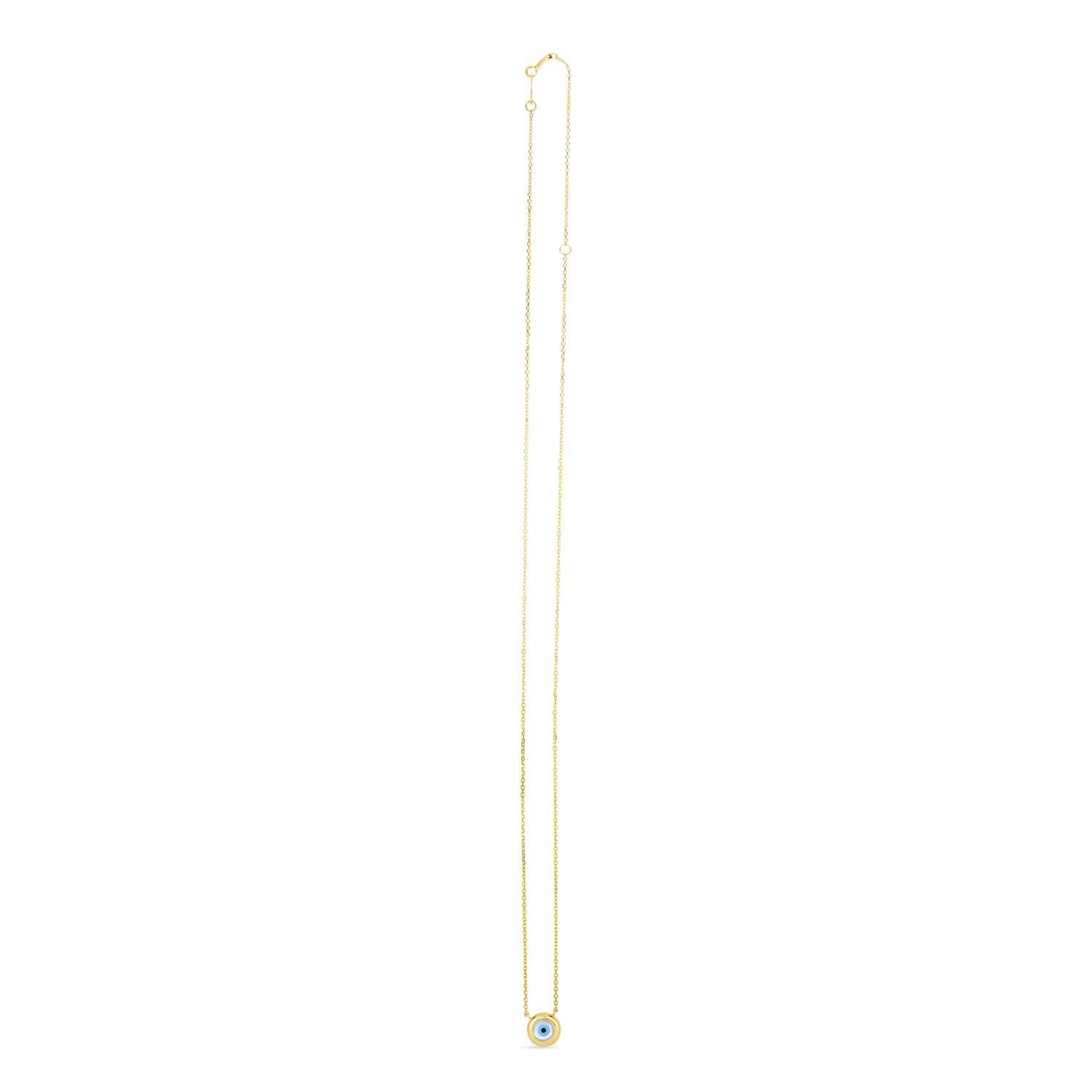 14k Yellow Gold MOP Evil Eye Necklace on sale at MyriadMart