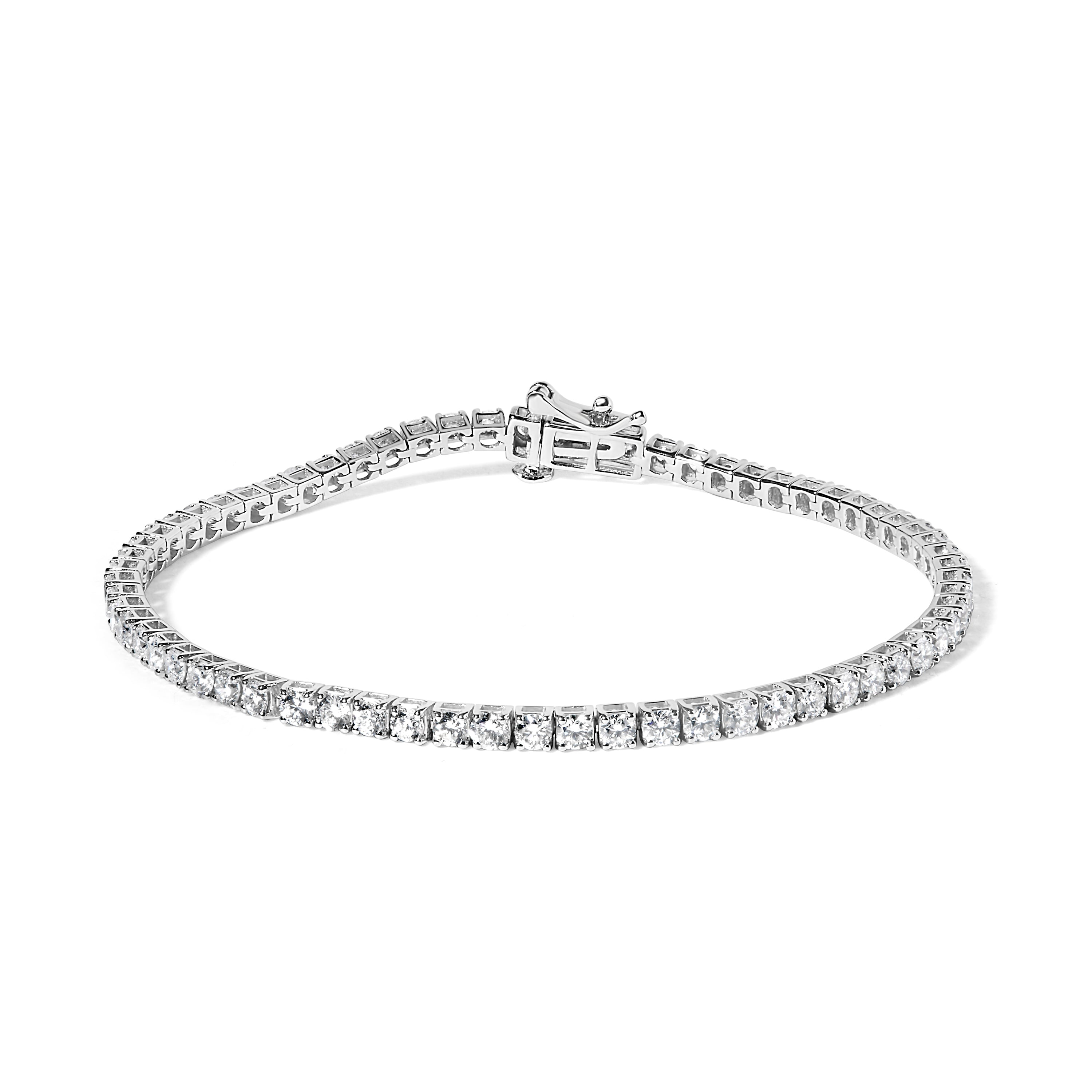 14K White Gold 4.0 Cttw Classic Lab-Grown Diamond Tennis Bracelet F-G Color, VS2-SI1 Clarity - 7" Inches on sale at MyriadMart
