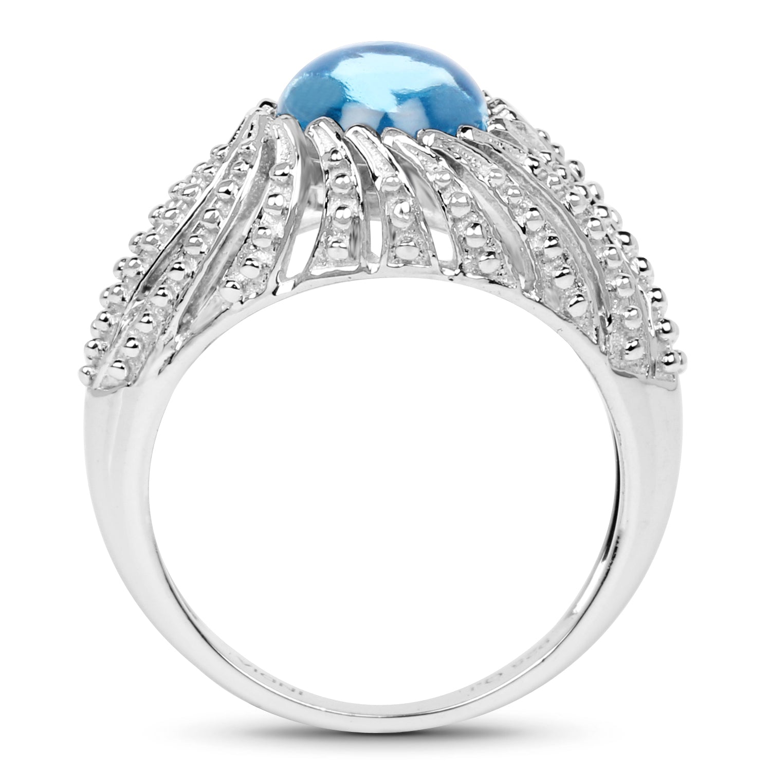 3.65 Carat Genuine Swiss Blue Topaz .925 Sterling Silver Ring on sale at MyriadMart