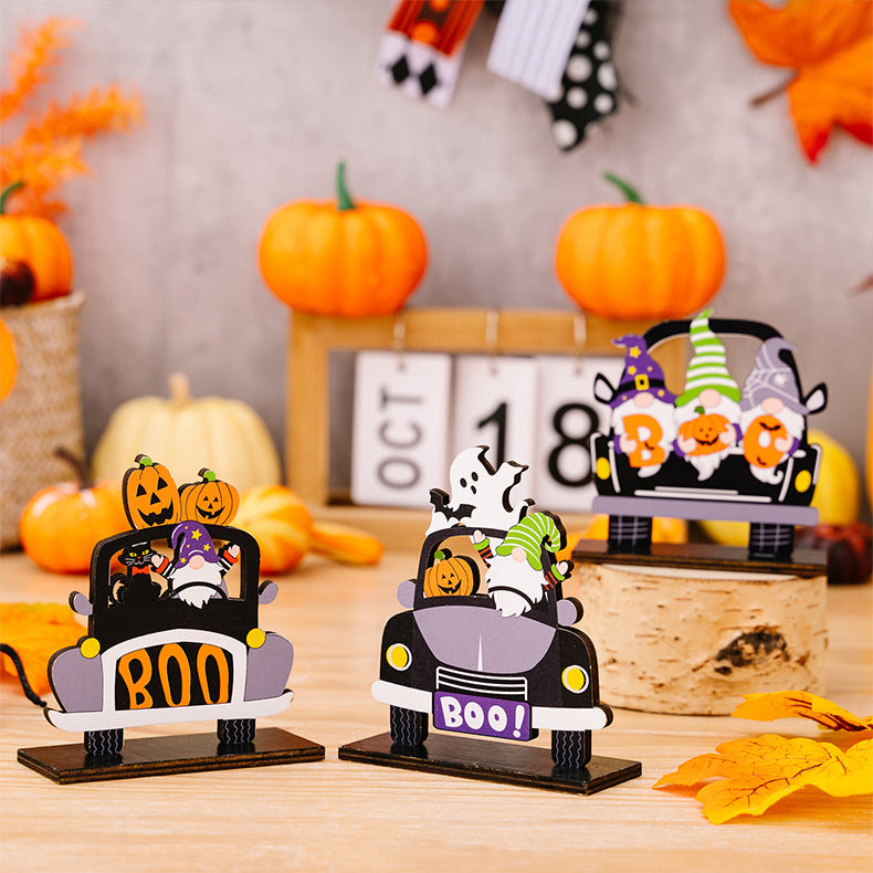 3-Piece Halloween Element Car-Shape Ornaments - MyriadMart