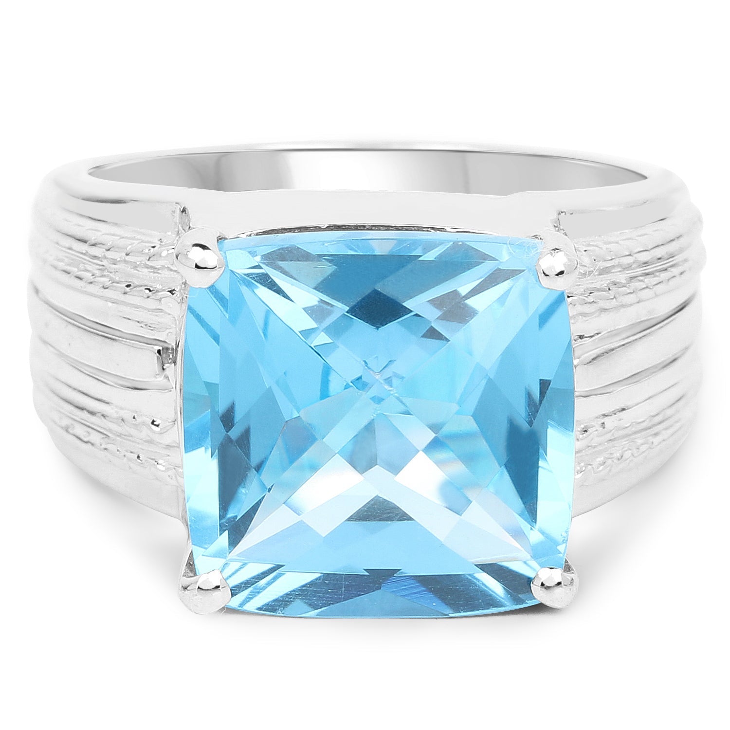 7.50 Carat Genuine Swiss Blue Topaz .925 Sterling Silver Ring on sale at MyriadMart