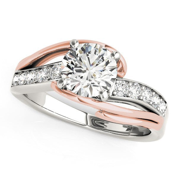 14k White And Rose Gold Bypass Shank Diamond Engagement Ring 1 1/8 cttw on sale at MyriadMart