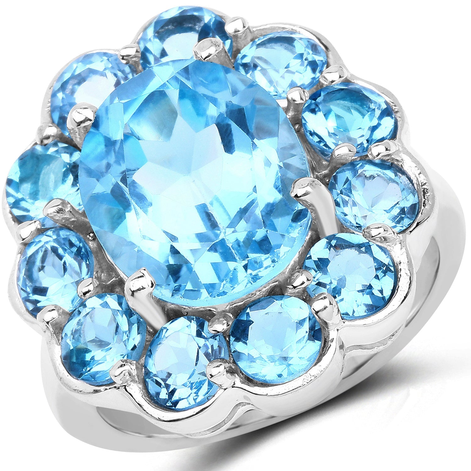 8.77 Carat Genuine Swiss Blue Topaz .925 Sterling Silver Ring on sale at MyriadMart