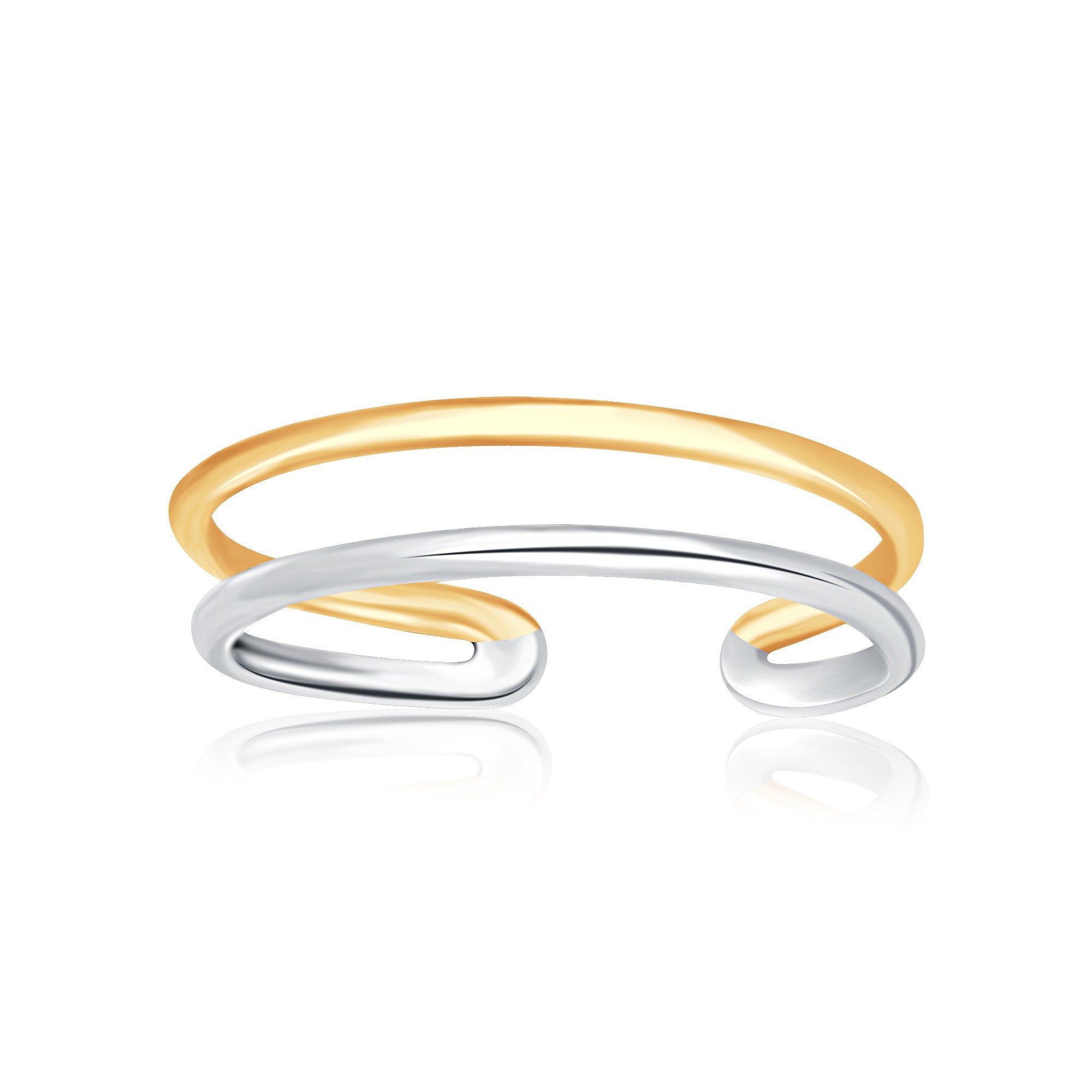 14k Two-Tone Gold Toe Ring with a Fancy Open Wire Style on sale at MyriadMart