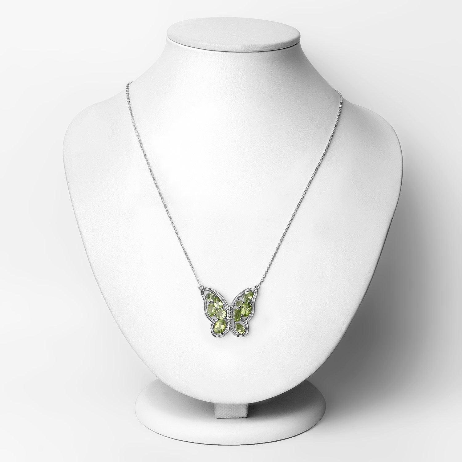 4.65 Carat Genuine Peridot .925 Sterling Silver Necklace on sale at MyriadMart