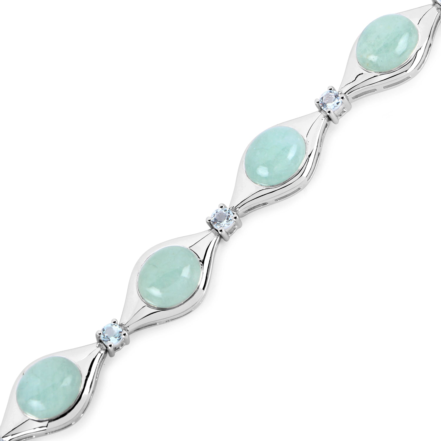 39.72 Carat Genuine Aquamarine .925 Sterling Silver Bracelet on sale at MyriadMart