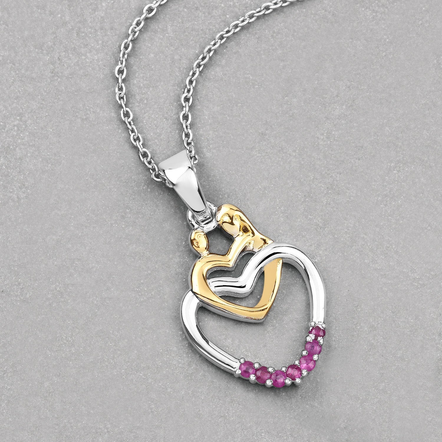 0.14 Carat Genuine Ruby .925 Sterling Silver Pendant on sale at MyriadMart