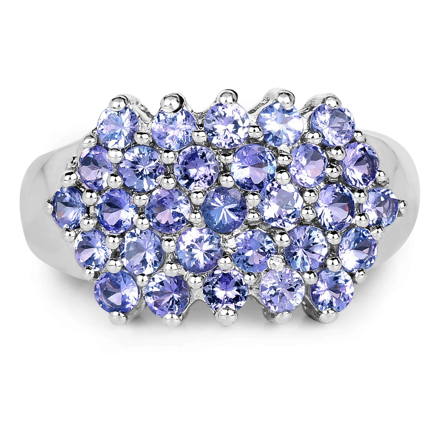 2.03 Carat Genuine Tanzanite .925 Sterling Silver Ring on sale at MyriadMart