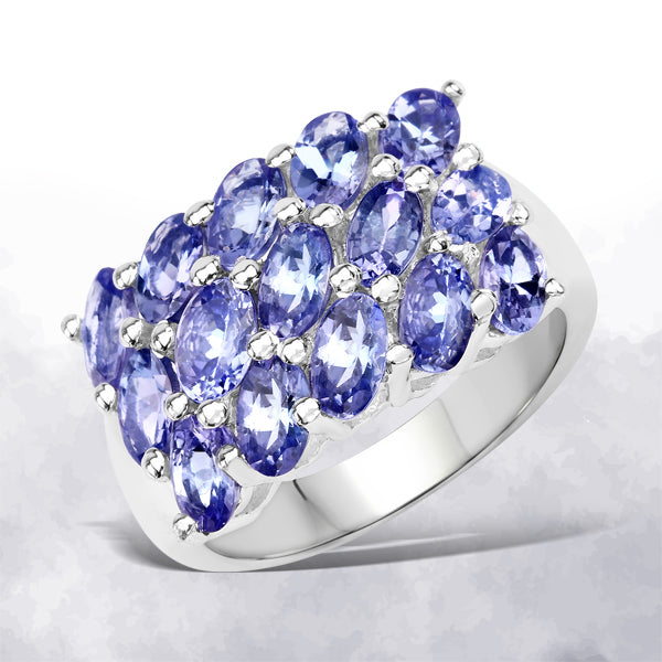 3.75 Carat Genuine Tanzanite .925 Sterling Silver Ring on sale at MyriadMart