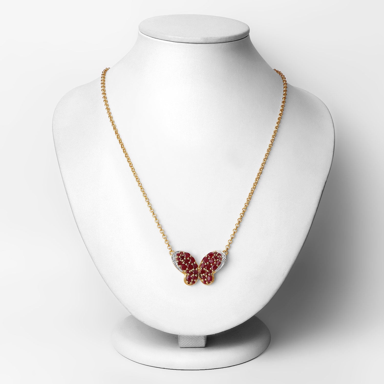 4.15 Carat Genuine Ruby and White Zircon .925 Sterling Silver Pendant on sale at MyriadMart