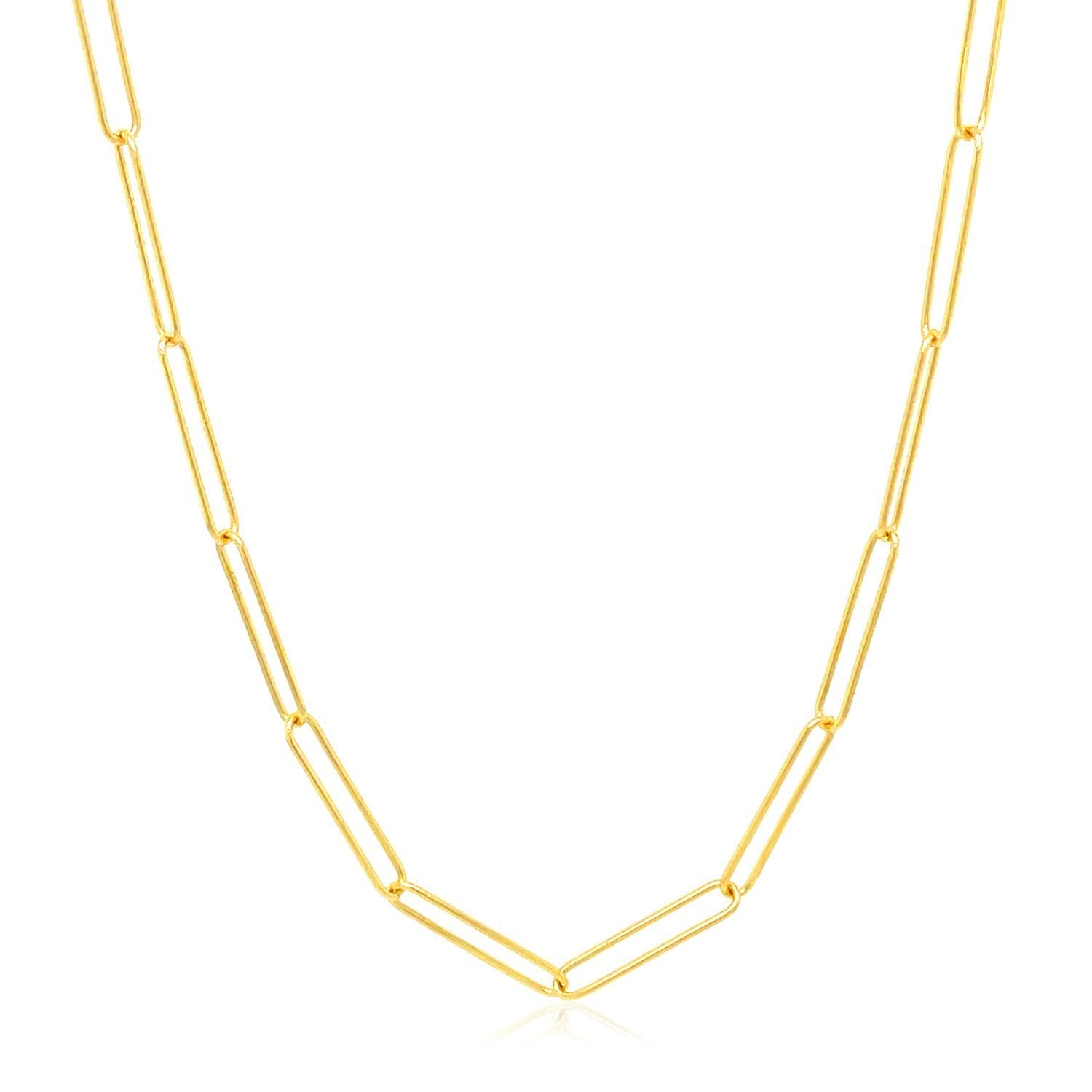14k Yellow Gold Wire Paperclip Chain 2.7mm on sale at MyriadMart