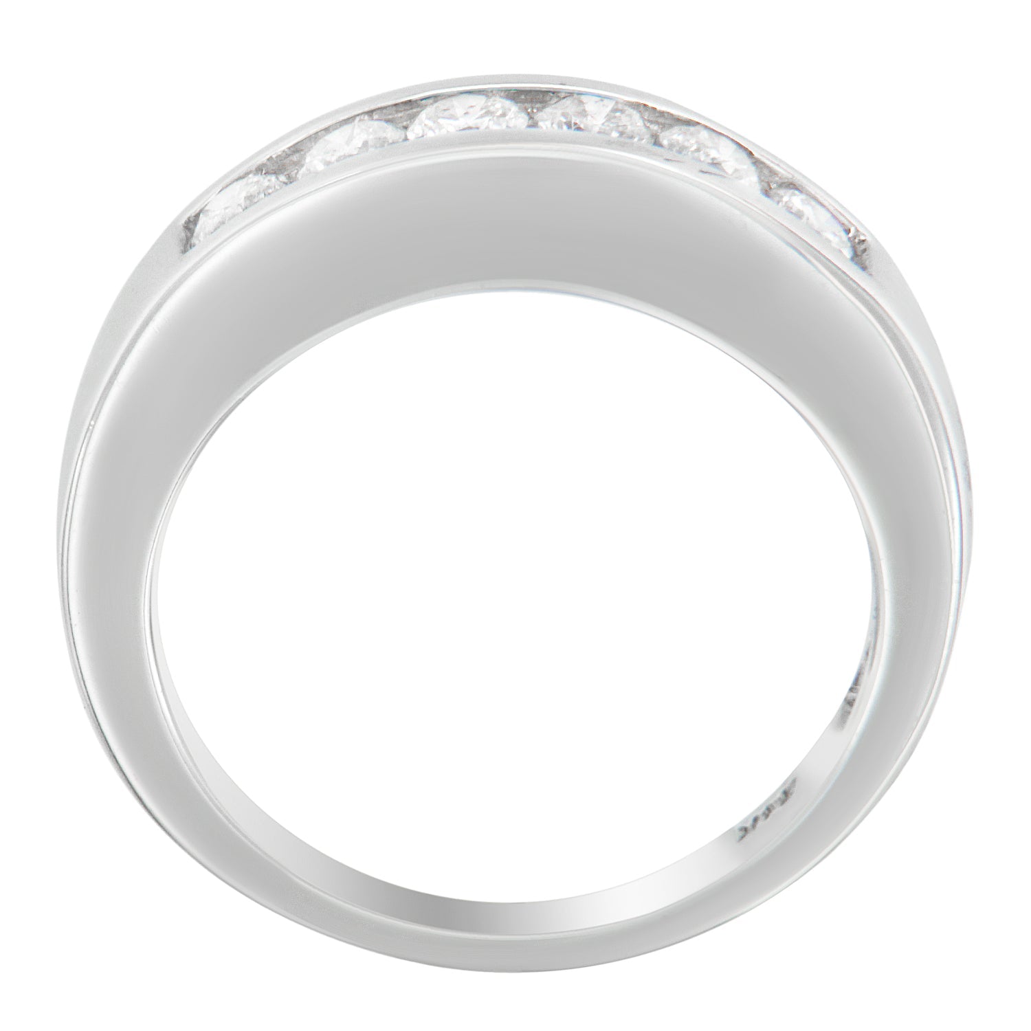 14K White Gold 3/4ct. TDW Diamond Channel Band Ring H-I, I1-I2 on sale at MyriadMart