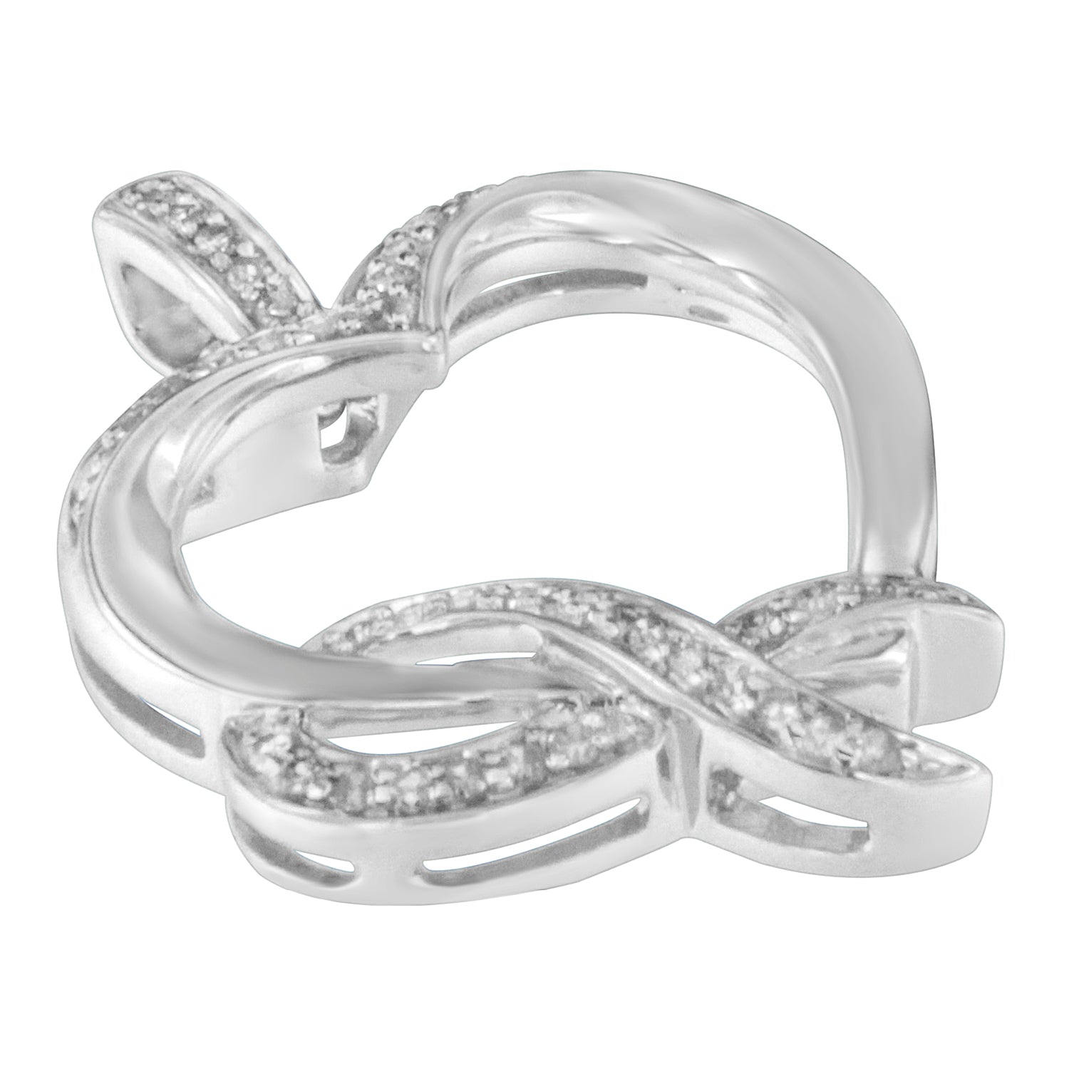 .925 Sterling Silver 1/6 cttw Diamond Heart Pendant Necklace H-I, I1-I2 on sale at MyriadMart